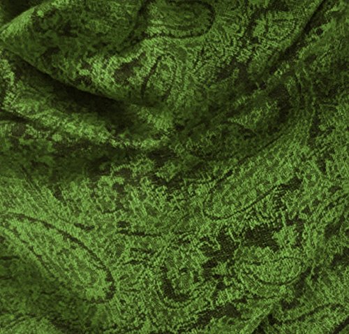 Paskmlna Paisley Jacquard Pashmina Shawl Wrap Scarf Stole (olive-black018-32)