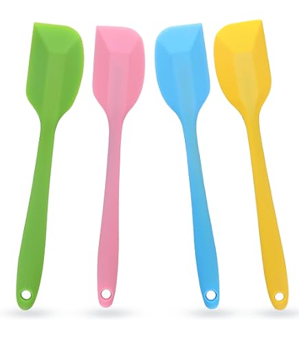 Set di 4 spatole in silicone resistenti al calore, antiaderenti, utensili in silicone per cucinare e miscelare, set di spatole in silicone per cucinare resistenti al calore