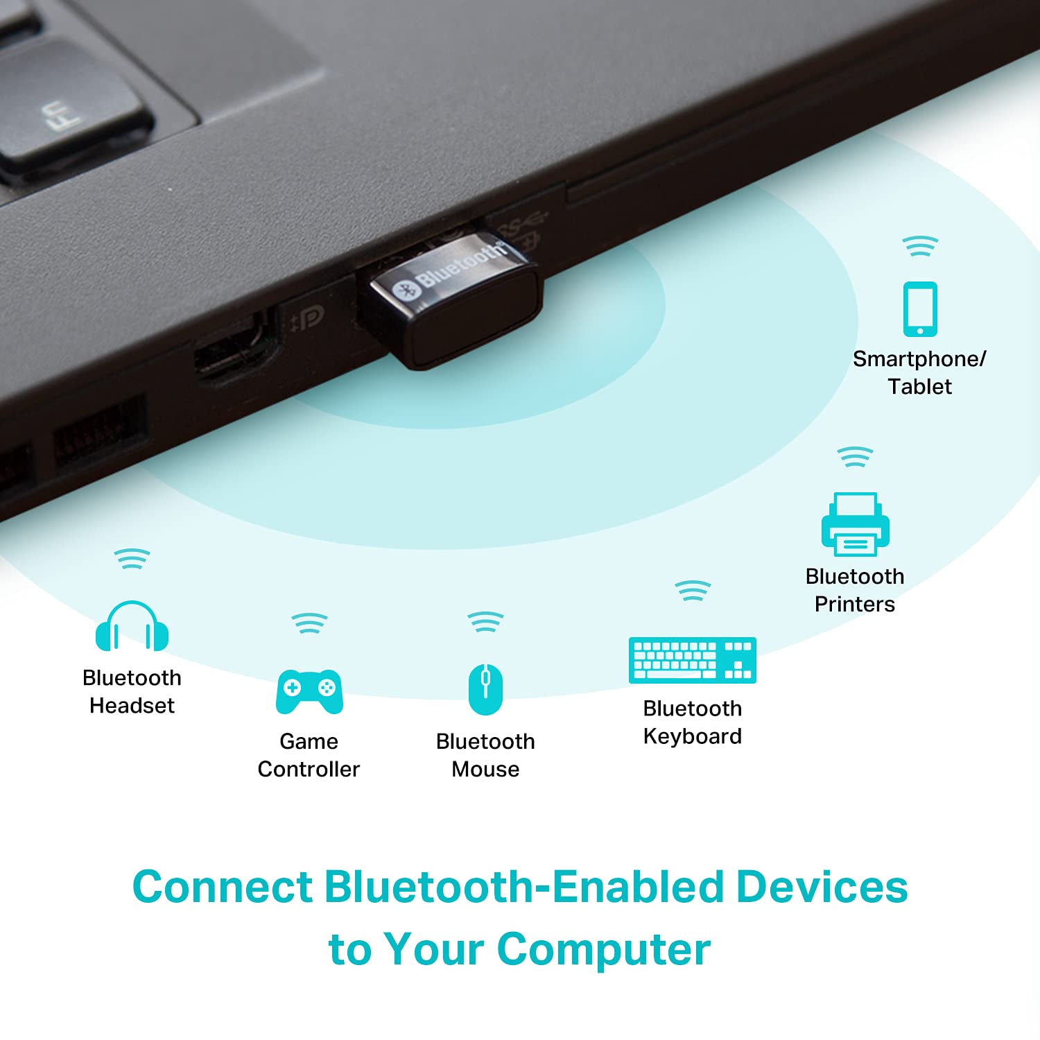 TP-Link USB Bluetooth Adapter for PC - Bluetooth 5.3 Dongle Receiver, Plug and Play, Nano Design, EDR & BLE, Supports Windows 11/10/8.1/7 for Desktop, Laptop, PS5/PS4/Xbox Controller (UB500)