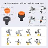 HONGCI Garden Hose Connector 2 in 1 3/4 and 1/2 Tap Adaptor Set ABS view 3