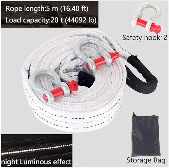 Tow rope Tow Rope, 5 Meters 20 Ton High Strength Heavy Tow Ttrap, With