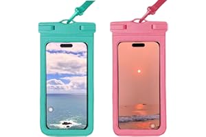 NIUTRIP Universal Case Waterproof Phone Pouch,Dry Cellphone Bag Compatible for iPhone 13 12 11 Pro Max XS Max XR X 8 7 6 SE S,Galaxy S22 Ultra S21 S20 S10 S9,Up to 7.0",Pink and Blue,2Pack