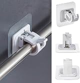 Bohoray 4Pcs Self Adhesive Curtain Rod Bracket White 22mm Groove No Drill view 6