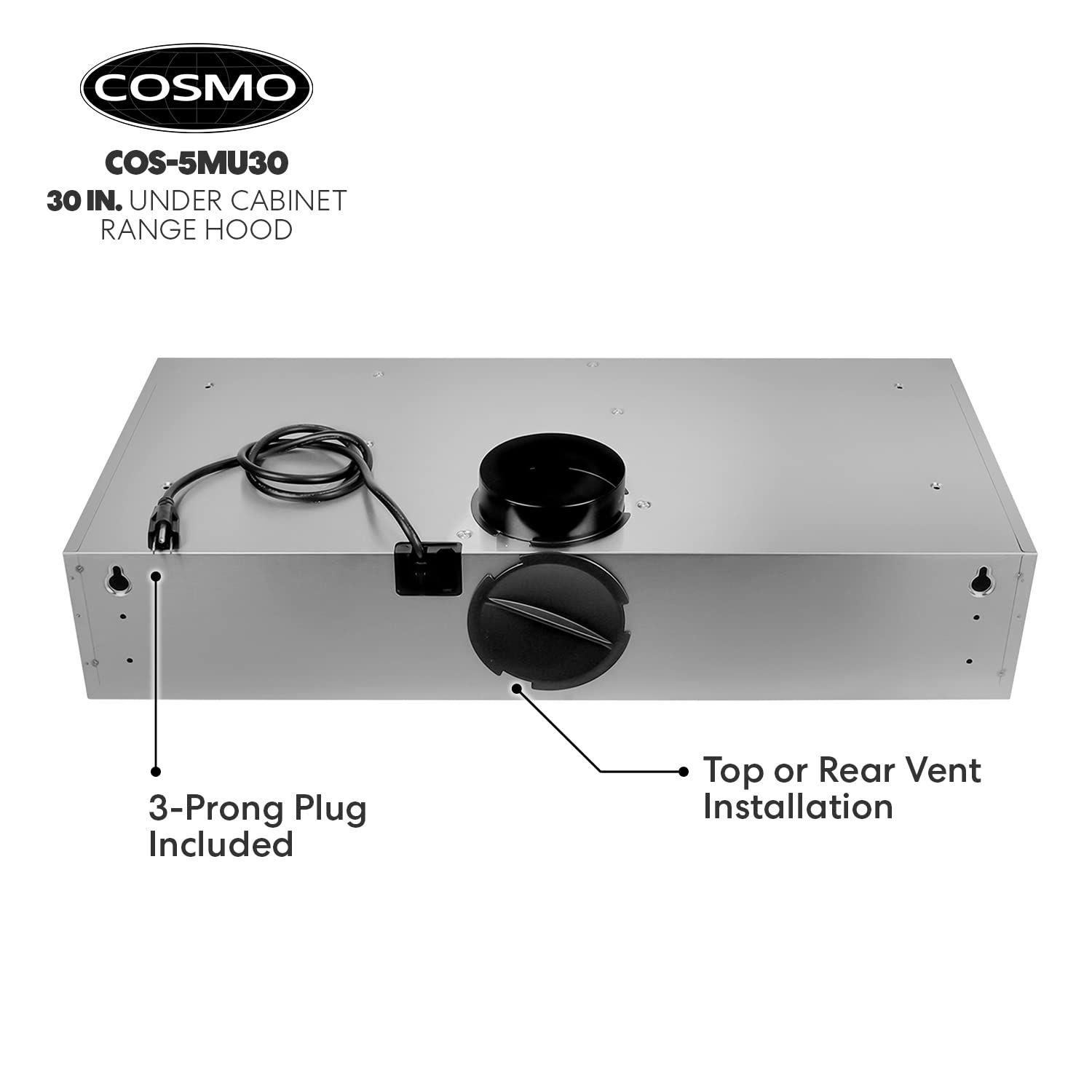 COSMO COS5MU30 30 In. Under Range Hood Ductless Convertible