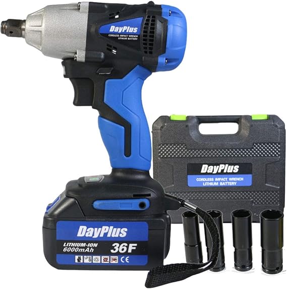 Cordless Impact Wrench 1/2 Inch Compact Driver 6.0Ah LiIon Battery
