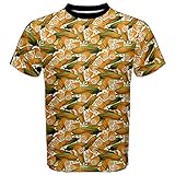 CowCow Mens Colorful Vegetable Organic Food Yellow Corn Stalk Pattern Sport Mesh Tee