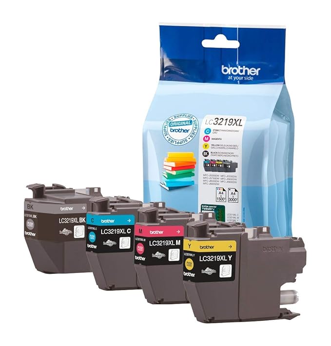 Brother Original Tintenpatronen LC-3219XL im Value Pack (schwarz, cyan, magenta, gelb) (für Brother MFC-J5330DW, MFC-J5335DW,