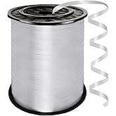 Silver Curling Ribbon,500 Yards Ribbons for Crafts,1/5 Inch Ribbon,Balloon String, Party Decoration,Ribbons for Florist Flower Bows for Graduation Supplies
