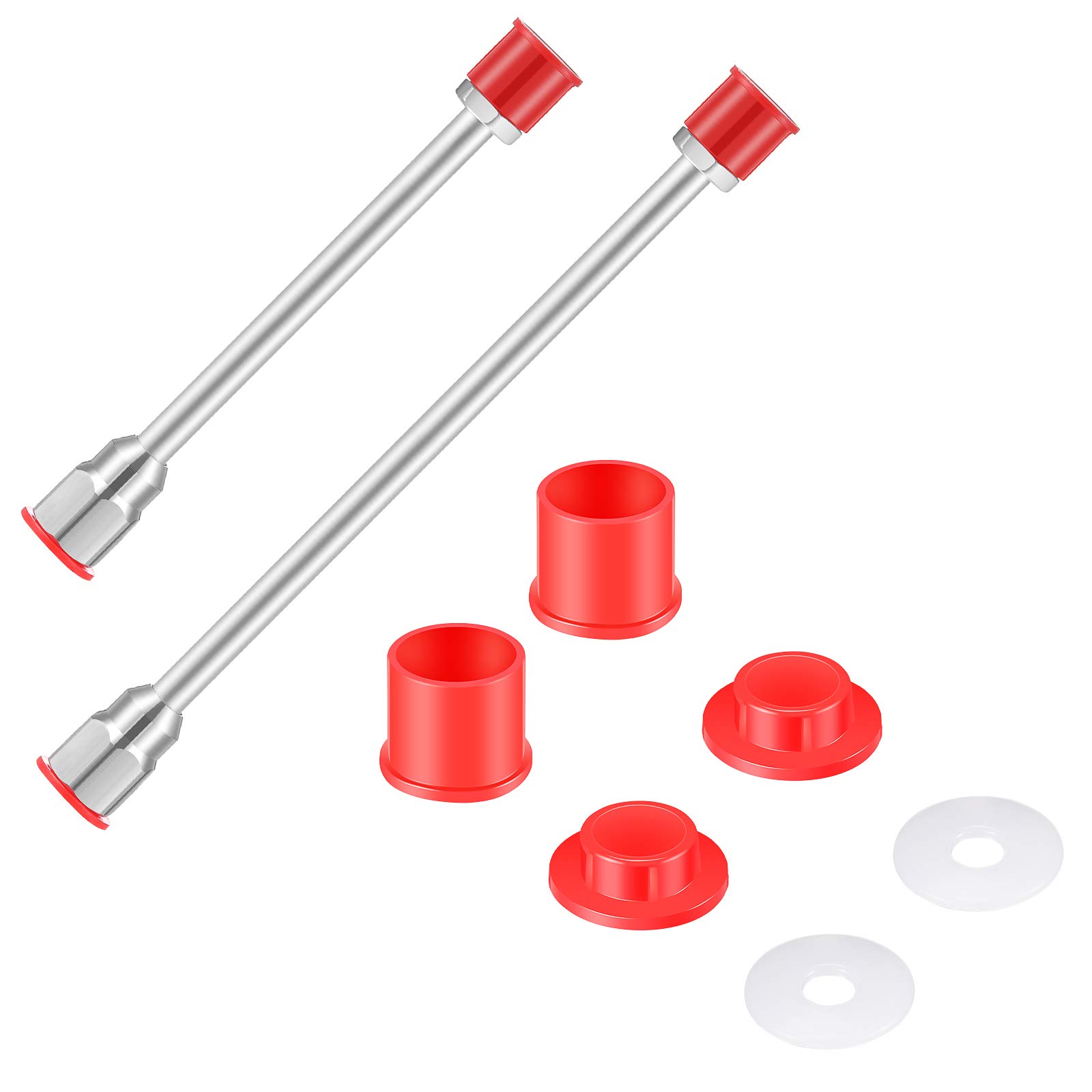 Photo 1 of 2 Pieces Airless Paint Sprayer Tip Extension Pole 2 Sizes Extension Rod for Airless Painting Spray Gun with Red Guard 12 Inches 7.8 Inches