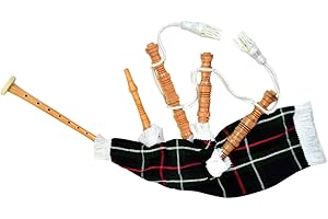 Kids Playable Bagpipe – Junior Bagpipes in Mackenzie Tartan, Rosewood Pipes, Includes 2 Reeds