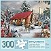 Bits and Pieces – Large 300 Piece Jigsaw Puzzle for Adults – New Friends - Snowy Winter Scene Jigsaw Puzzle by Artist Alan Giana, Completed Puzzle Size: 18