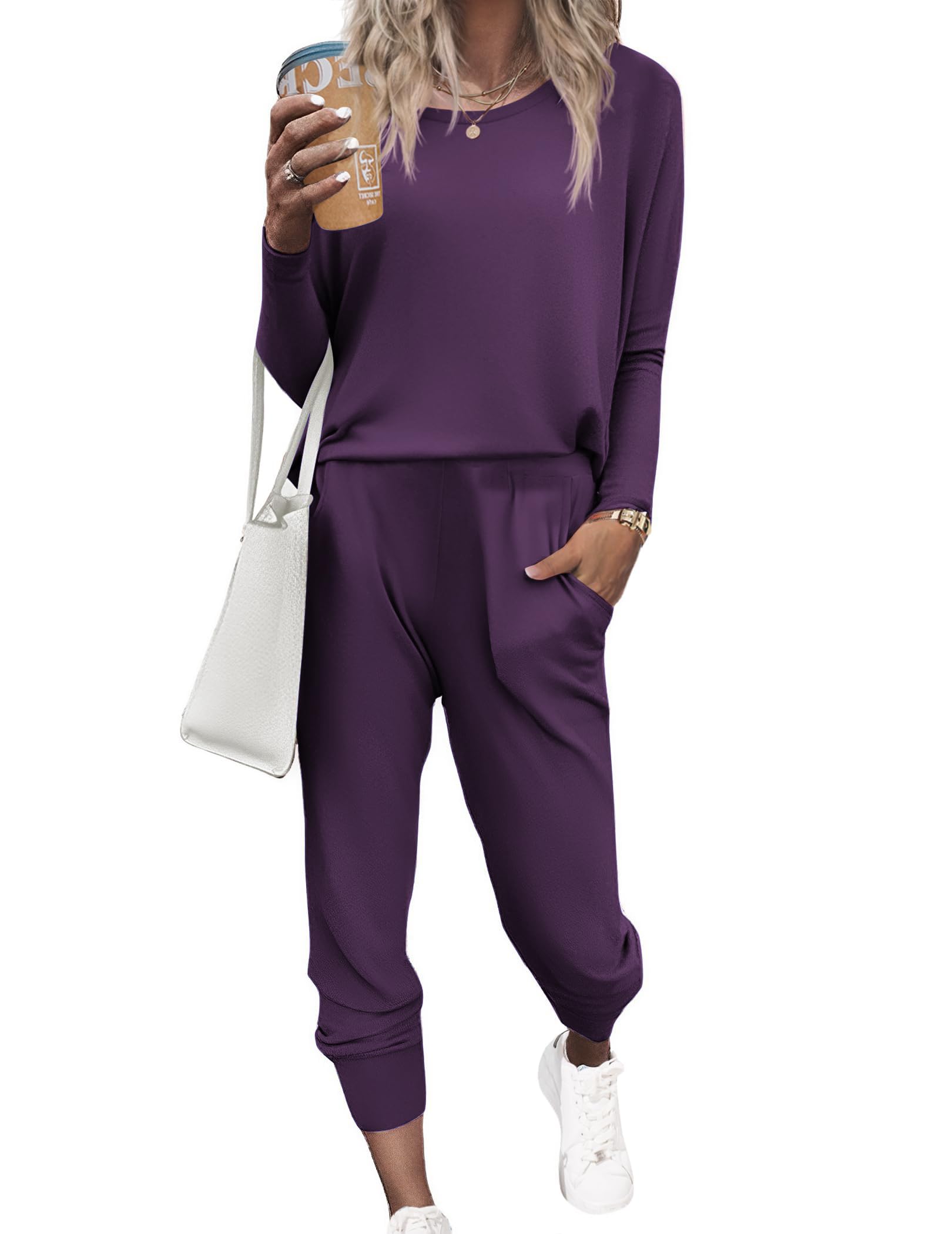Ekouaer Women's Pajama Sets Casual 2Pcs Sleepwear