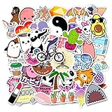Mai Zi Stickers for Water Bottles 50 pcs Laptop Stickers Cute Water Bottles Stickers Pack for Teens Girls Suitcases Decoration Graffiti Patches Skateboard Popular Stickersï¼ˆ50 Piece Series-10ï¼‰