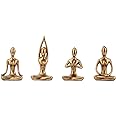 Leekung Yoga Statue Meditation Zen Decor - Yoga Statues for Home Decor,Small Yoga Figurines for Spiritual Room Decorations,Set of 4 Yoga Pose Statue Shelf Decor Accents Gold Color