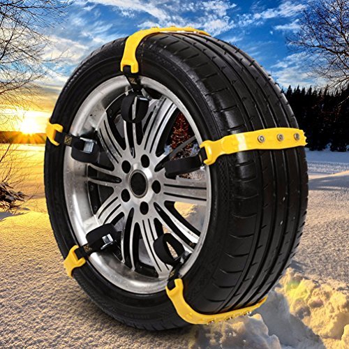 Dolloly Snow Tire Chains Anti Slip Chain Mud Chains Anti-slip Chains for Cars Truck SUV Tire Emergency Winter Driving 10PCS