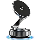 Vacuum Magnetic Car Phone Holder 360° Strongest 120LBS Ultra Suction Cup Phone Mount for MagSafe Dashboard Cell Phone Holders for Your Car/Gym/Mirror Bracket for iPhone 17 & Android, Car Accessories
