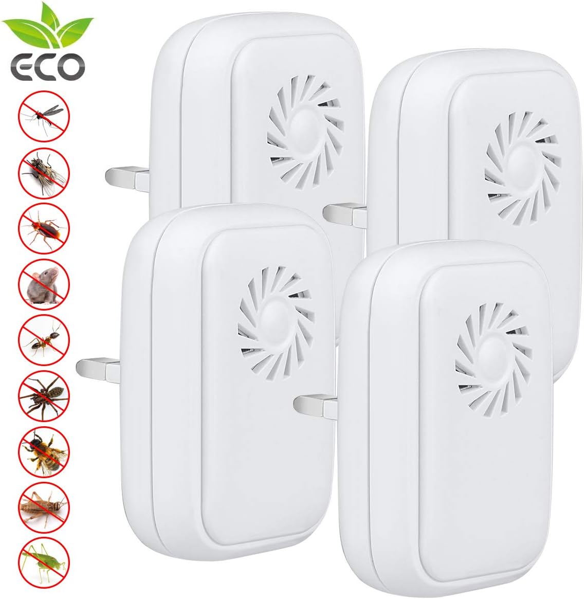 Ultrasonic Pest Repeller, 4 Pack Plugin Insect Repeller, Mice