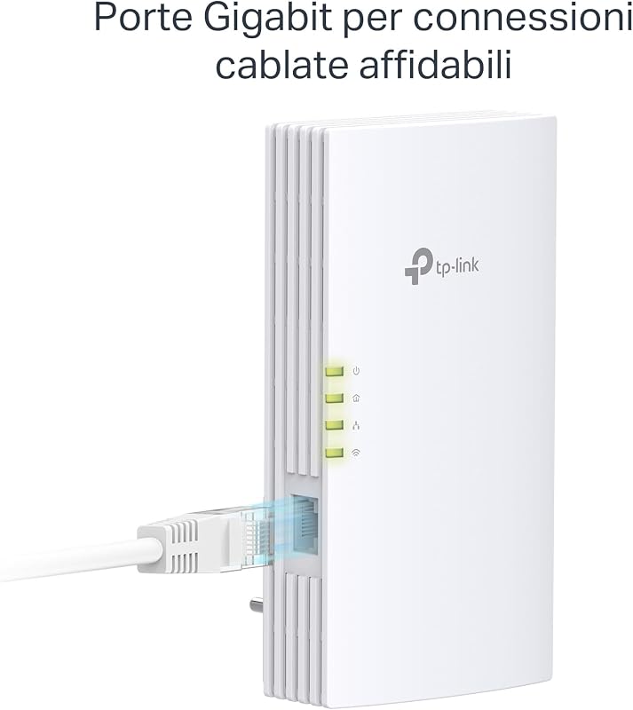 TL-WPA7817 KIT Powerline, AV1000Mbps e AX1500Mbps su WiFi 6 Dual Band, Senza Presa, Homeplug AV2, Plug & Play, Porta Gigabit Ethernet, Auto-Sync, EasyMesh, Compatibile con tutti i Router