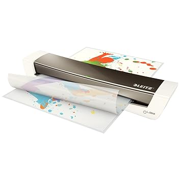 Leitz 74401089 iLam A3 Laminator, Ideal for Home Office - Metallic Dark Grey