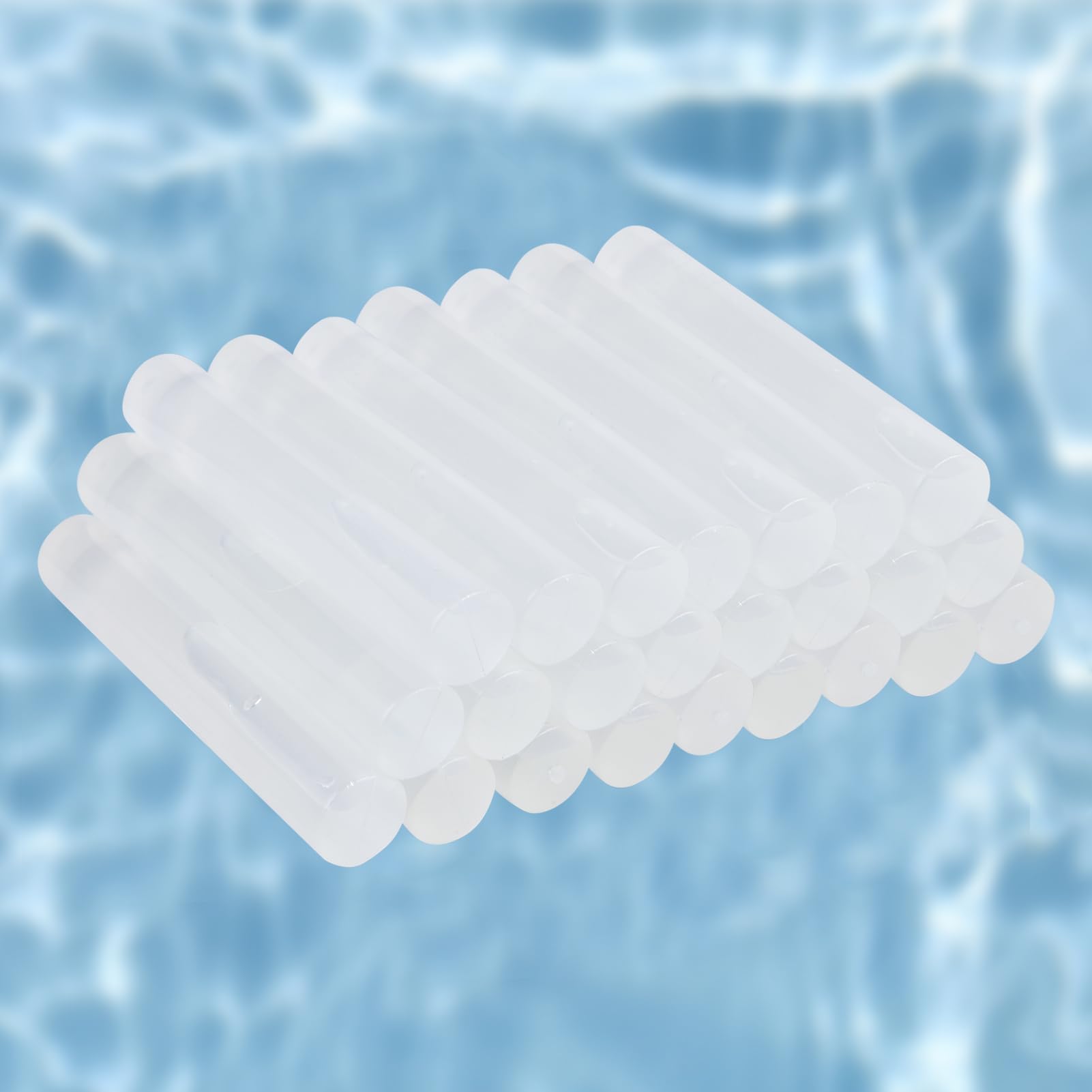 Photo 1 of 24 Pack Reusable Ice Cubes for Drinks, Quick Freeze Reusable Water Bottle Ice Stick BPA Free, Washable Plastic Clear Ice Cubes for Whiskey, Wine, Coffee (Transparent-24pcs)