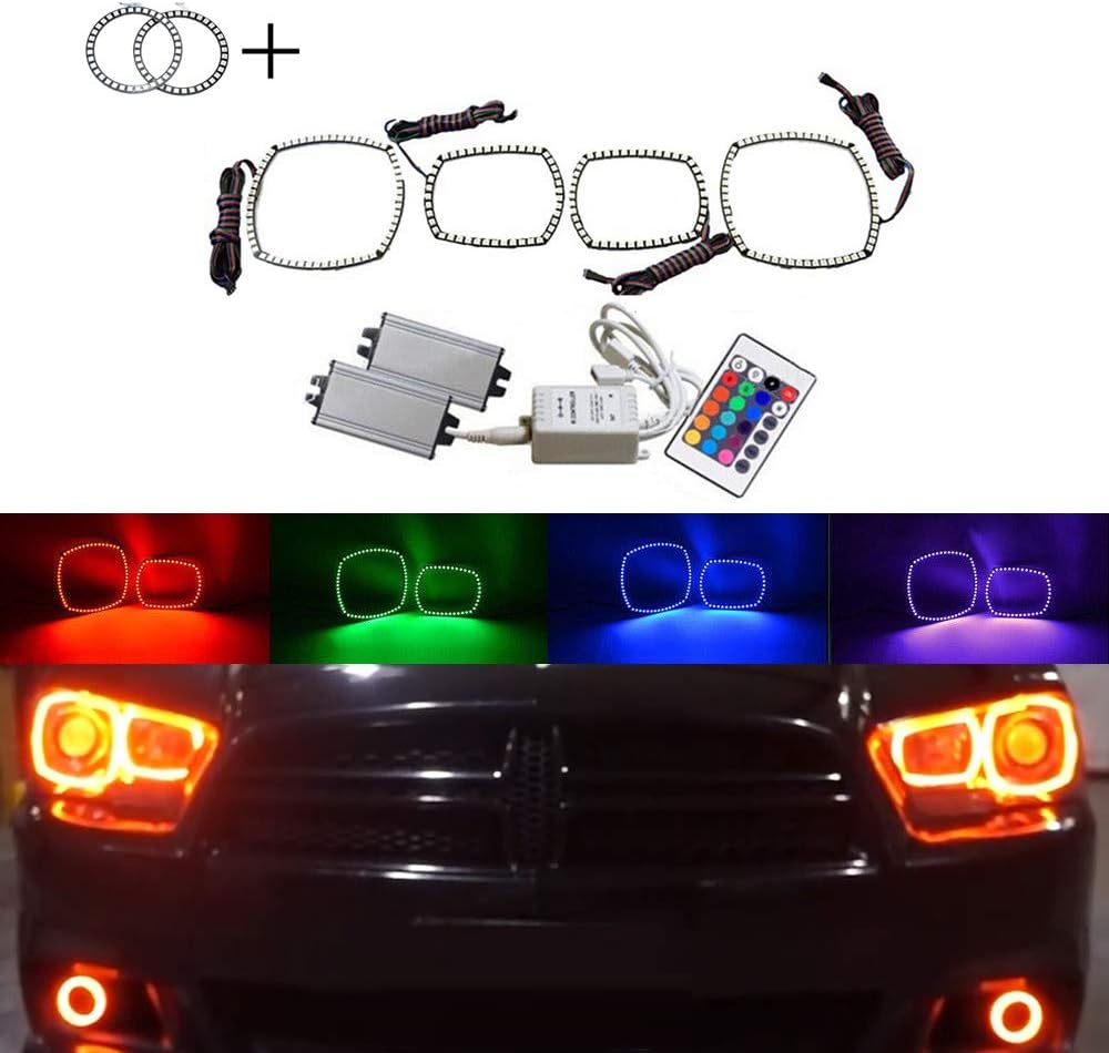 LED RGB 6pcs Halo Rings For 2011-2014 Dodge Charger Headlight Kits LED Angel Eye lamp DRL