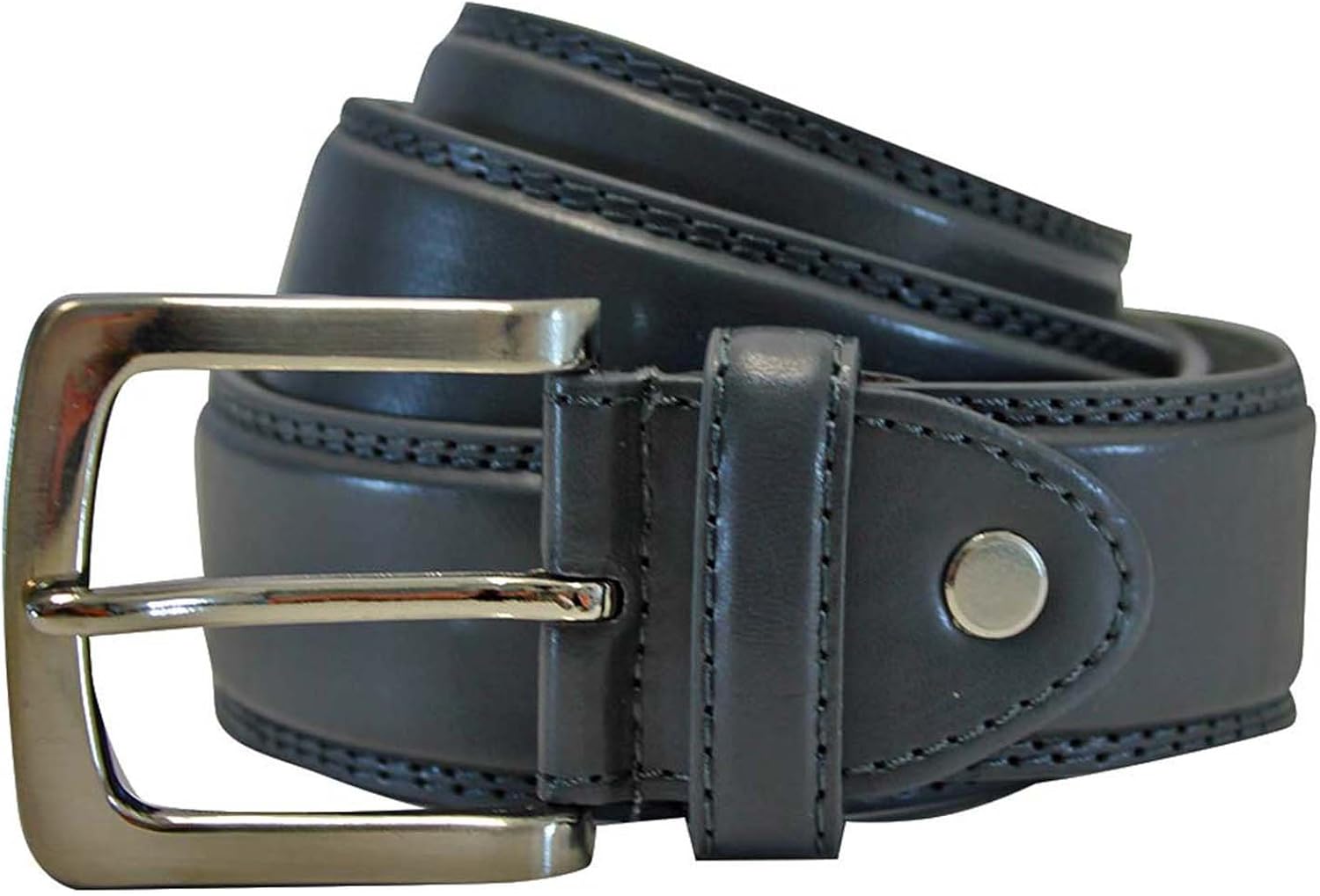 Men'S Leather Belt With Silver Buckle at Amazon Men’s Clothing store