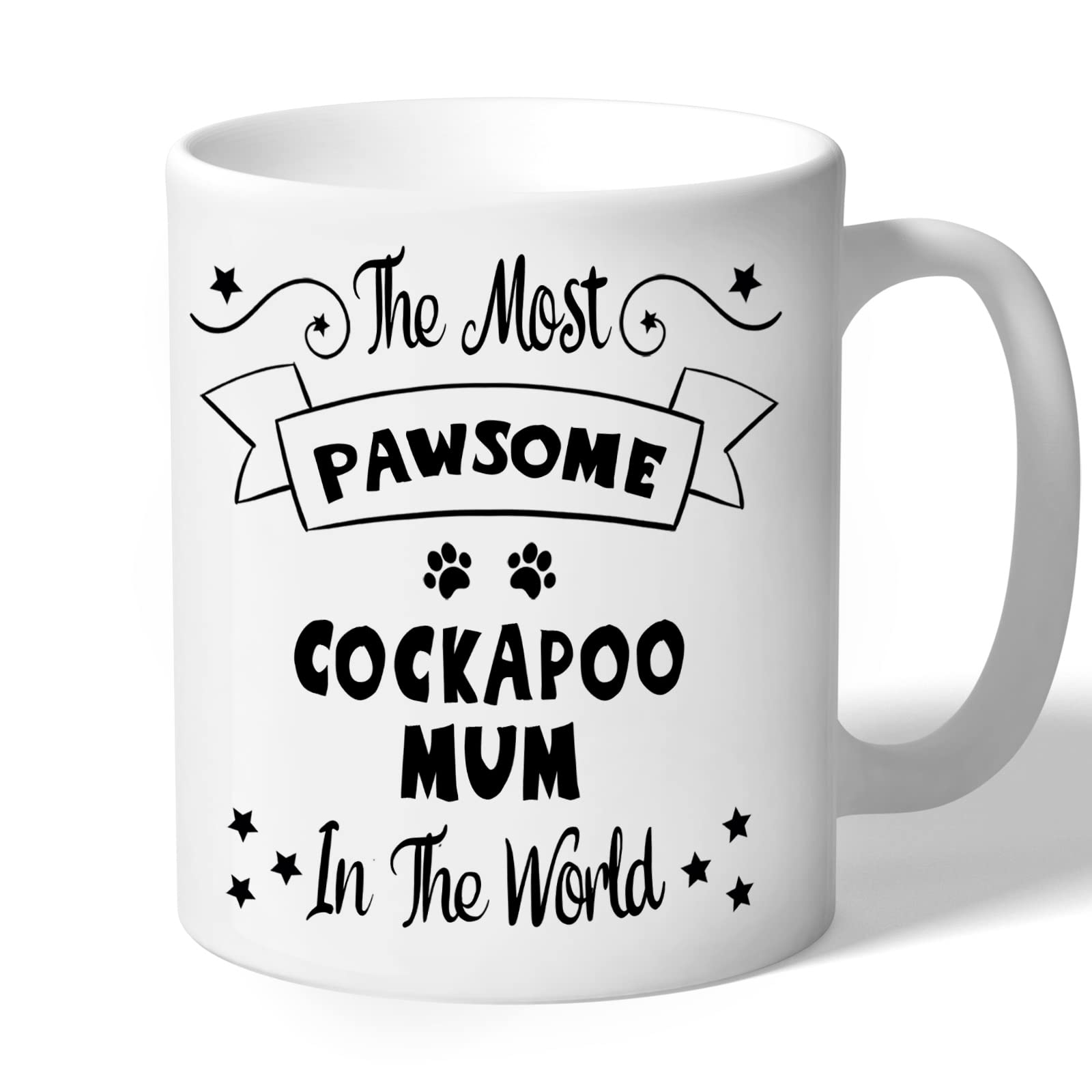 Cockapoo Mum Mug Gift Pawsome (Black Print) Dog Lover Owner Birthday for Her Women Present