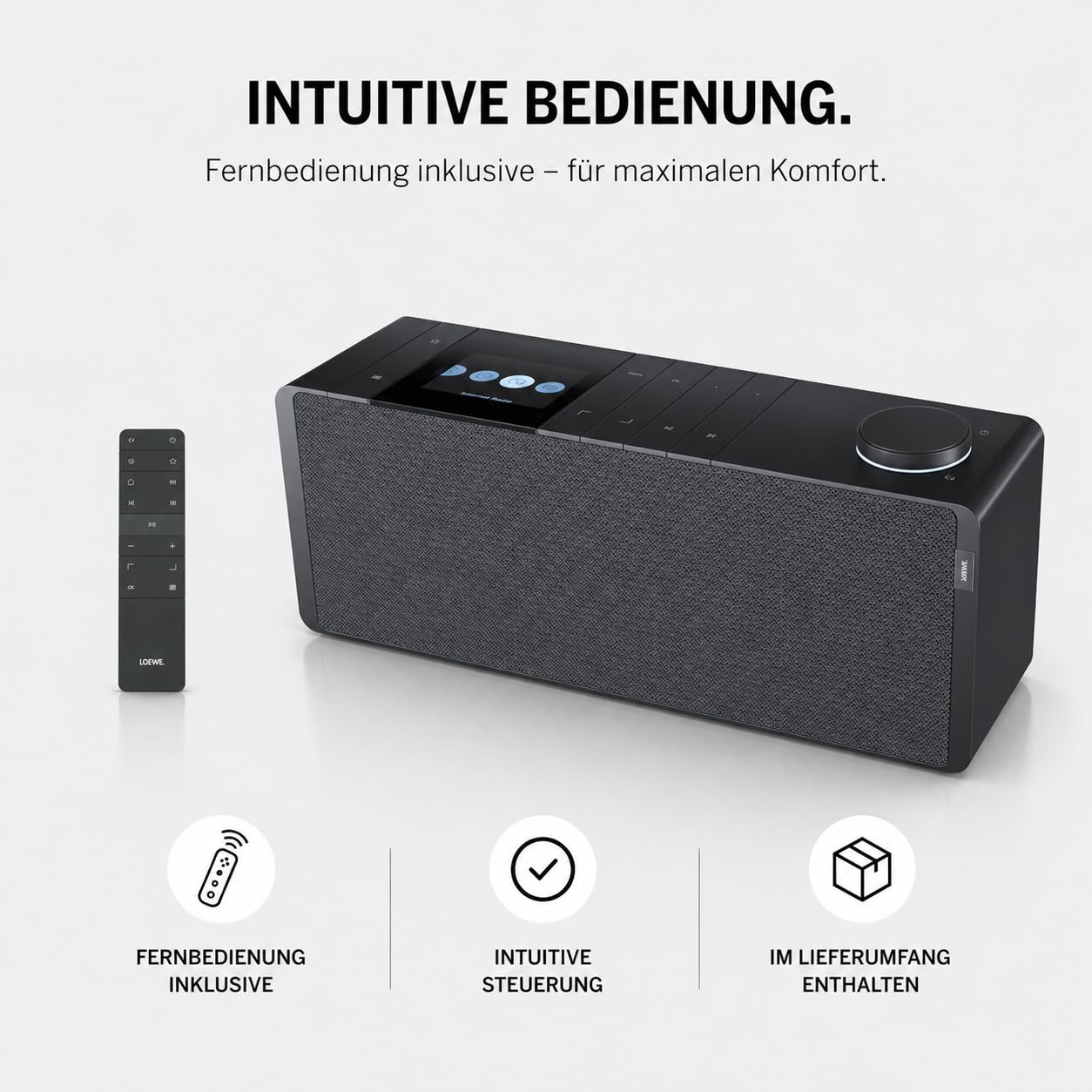 Loewe klang s1 basaltgrau, Stereo Smartradio, 80 Watt, DAB, DAB+, UKW, Audio Streaming, Bluetooth, USB, Internetradio, Digitalradio, WLAN Radio 3