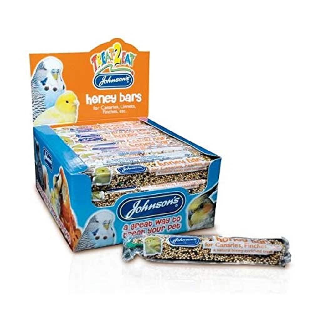 Johnsons Bulk Box Treat 2 Eat Honey Bars For Canaries 1x40
