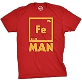 Mens Iron Science Man T Shirt Cool Novelty Funny Nerdy Graphic Print Tee Guys