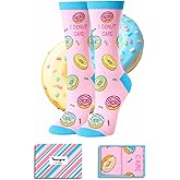 HAPPYPOP Funny Socks for Women - Donut Popcorn Sushi Gifts, Taco Pizza Pickle Socks