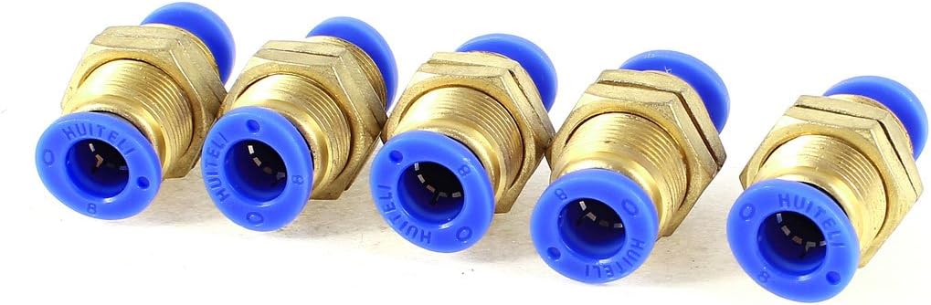 5Pcs 3/8PT Thread 8mm Hose Push In Pneumatic Connector Quick Fittings