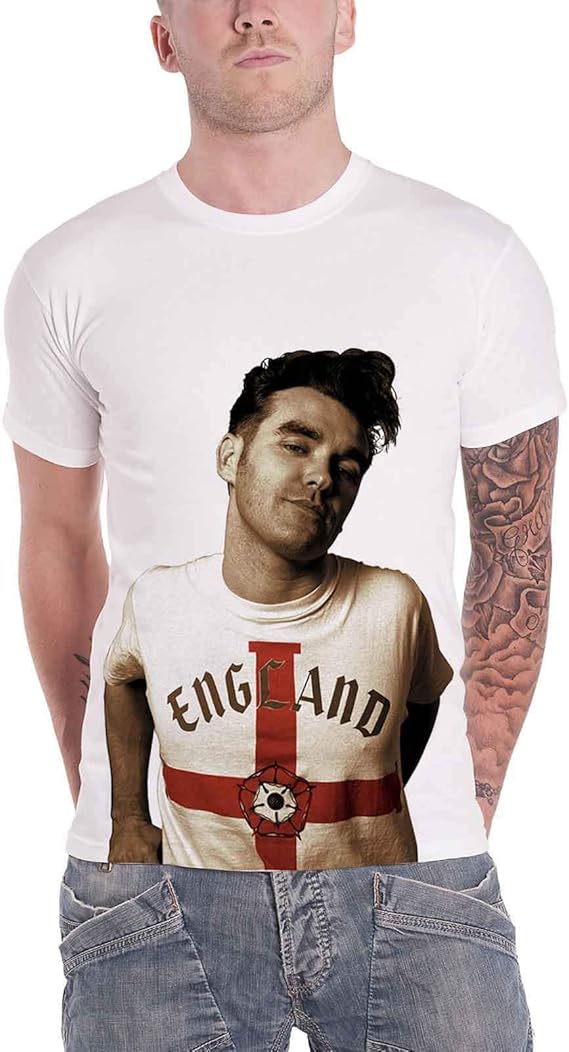 Morrissey T Shirt Glamorous Glue Logo Official Mens White Amazon.co.uk