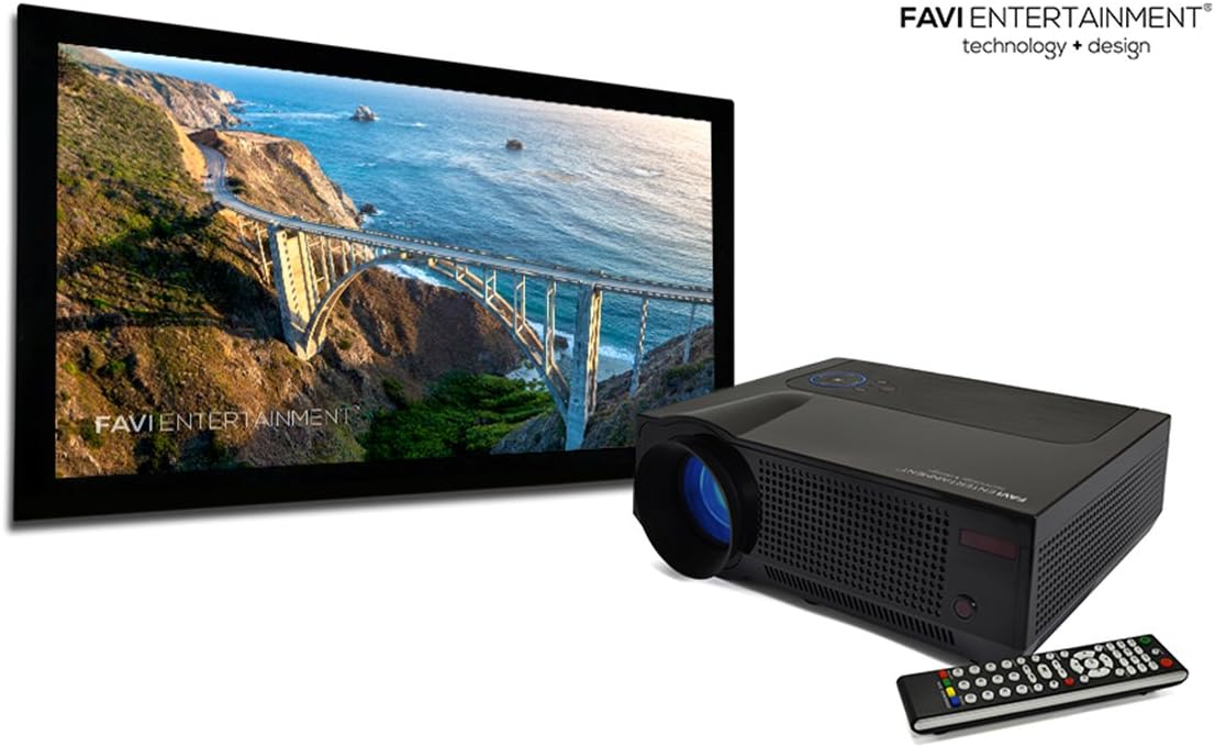 Favi Entertainment B-LED4T-FF3HD100 Projector & 100" Screen Bundle