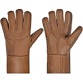 Harssidanzar Winter Leather Gloves,Warm Shearling Wool Lined for Women Winter Cold Weather Gloves KL029US