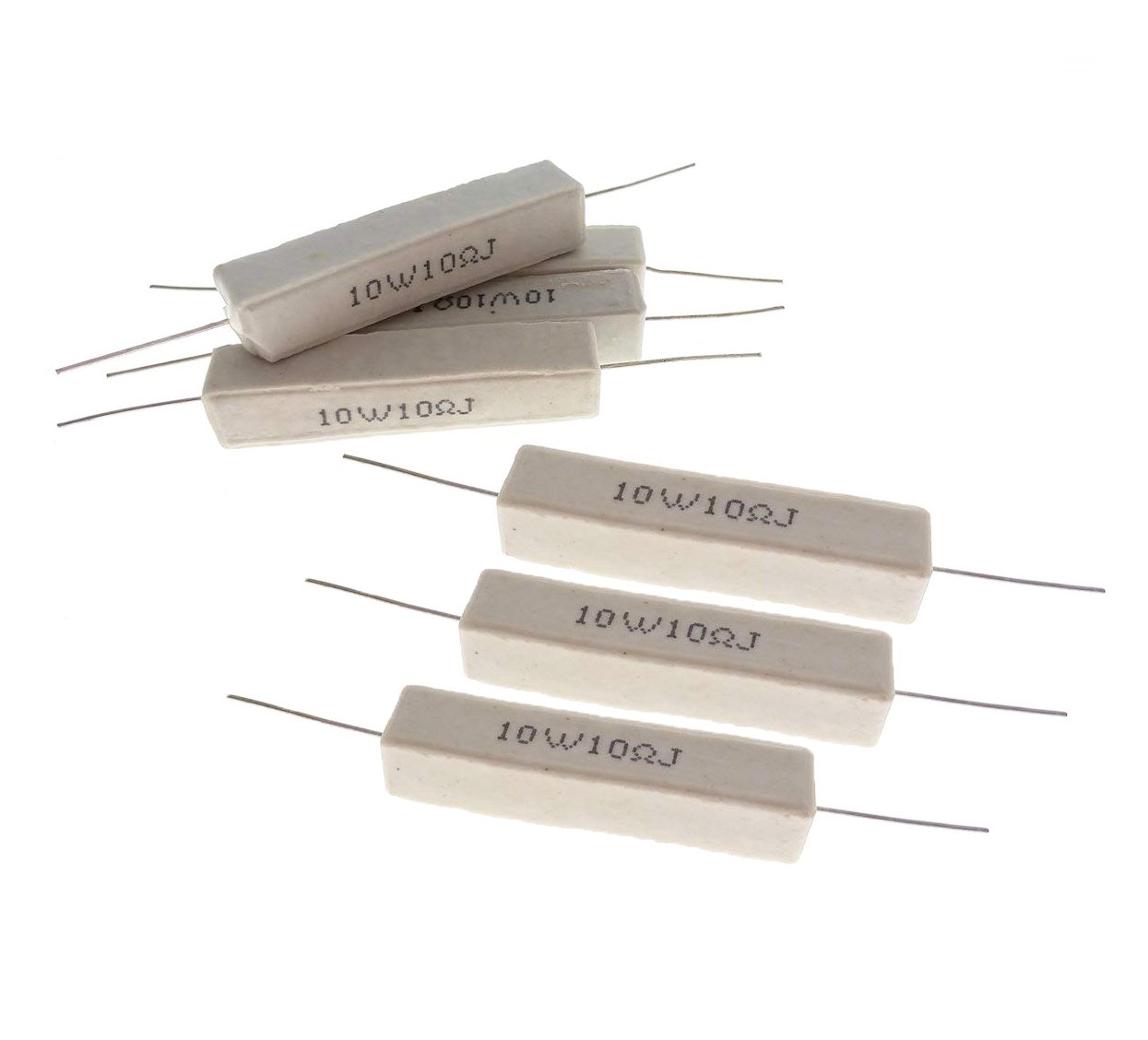 YXQ 12Pcs 10W 10 Ohm 5% Winding Ceramic Cement