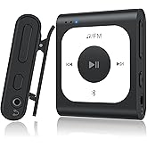 AGPTEK 64GB Clip MP3 Player with Bluetooth, A53PL Portable Music Player with FM Radio, Shuffle, No Phone Needed, for Sports(Black)