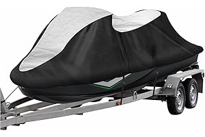 NIGOOLATA Jet Ski Cover 3 Seater Heavy Duty Waterproof 210D Trailerable PWC Jetski Cover for Sea-Doo Yamaha Wave Runner 136"-158"