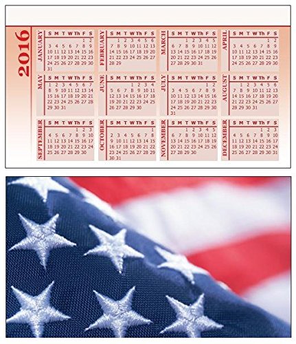 2016 2017 Pocket Wallet, Planners Calendars On Front Side, American Flag On Back Side, Cards, 2 Piece Pack