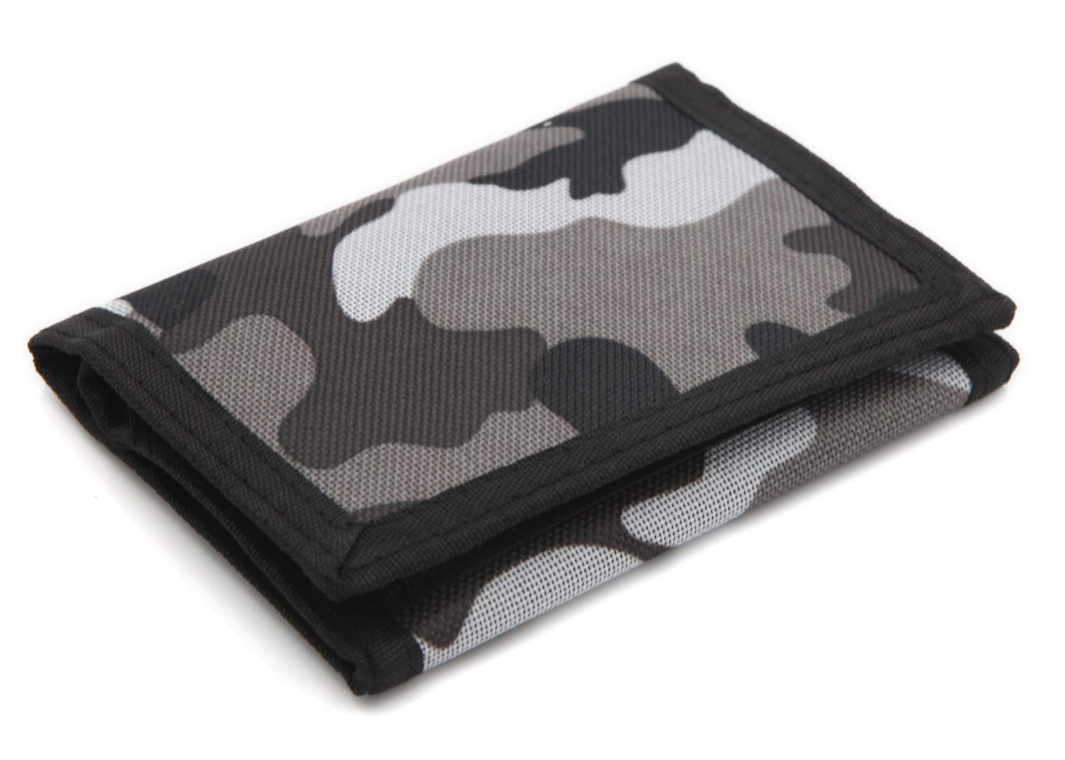 ZHONYEE RFID Slim Camouflage Wallet for Kids/Trifold Wallets for Men/Mini Trifold Coin Purse with Zipper for Kids (Grey)