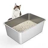 IKITCHEN Large Stainless Steel Cat Litter Box