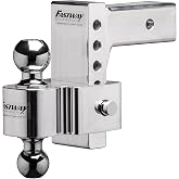 Fastway Flash 42-00-2625 E Series HD Adjustable Aluminum Ball Mount with 6 Inch Drop, 2.5 Inch Shank, and Chrome Plated Balls
