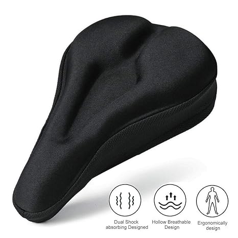 Ducomi Sattelbezüge - Fahrradsitzbezug mit gepolstertem Gel-Pad - Ergonomisch und weich für schmerzfreies Radfahren - 28 x 18