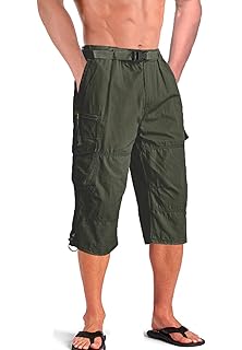 Wohthops Mens Cargo Shorts Below Knee Big And Tall Casual