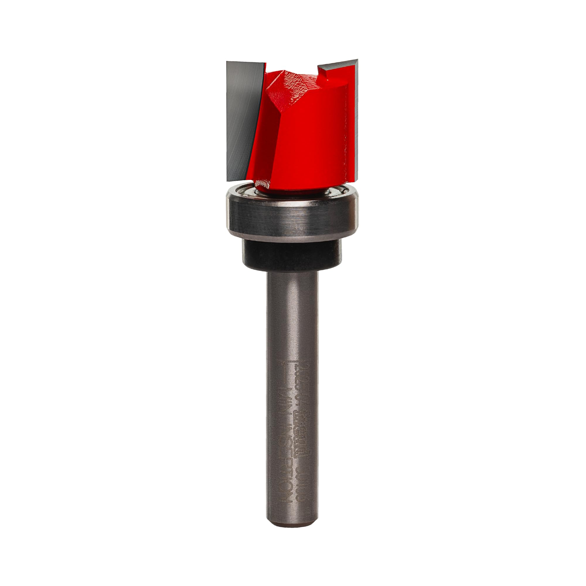 Freud 50-103: 5/8" (dia.) Top Bearing Flush Trim Bit with 1/4" shank, 2-1/4" overall length,Red — image 1