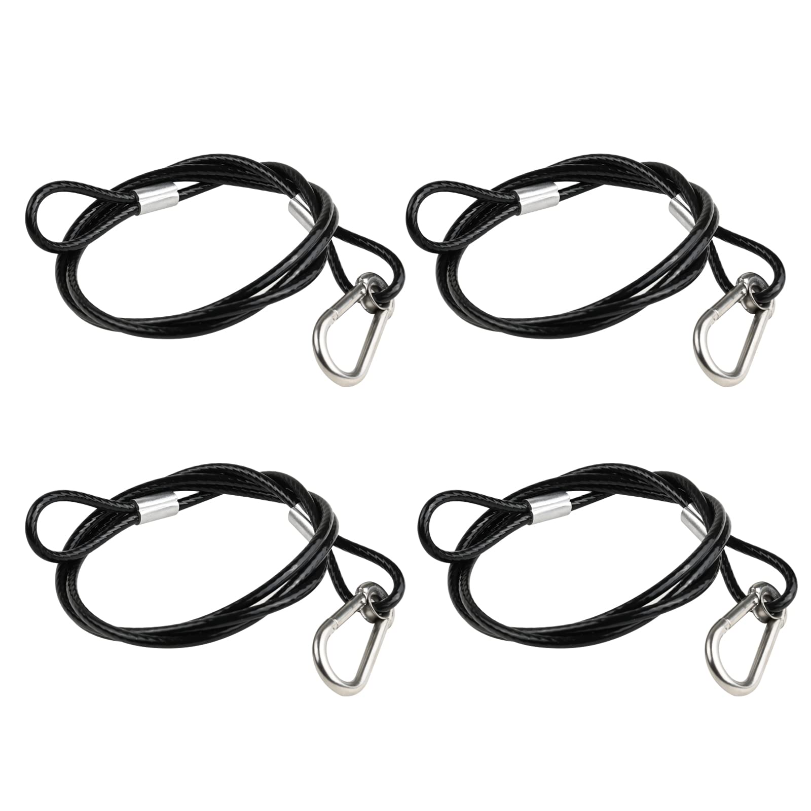 Vigtayue 39.4" Clamps for Lights Stage Lighting Equipment & DJ Accessories, 110lb Truss Lighting Clamp Safety Rope for DJ Stage Light LED Par Light Moving Head Light Bicycle Luggage(4 PCS)
