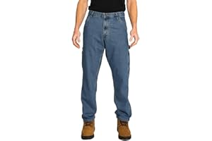 FULL BLUE Carpenter Denim Jeans, Relaxed Fit, Utility Pocket & Hammer Loop, Dirty Wash