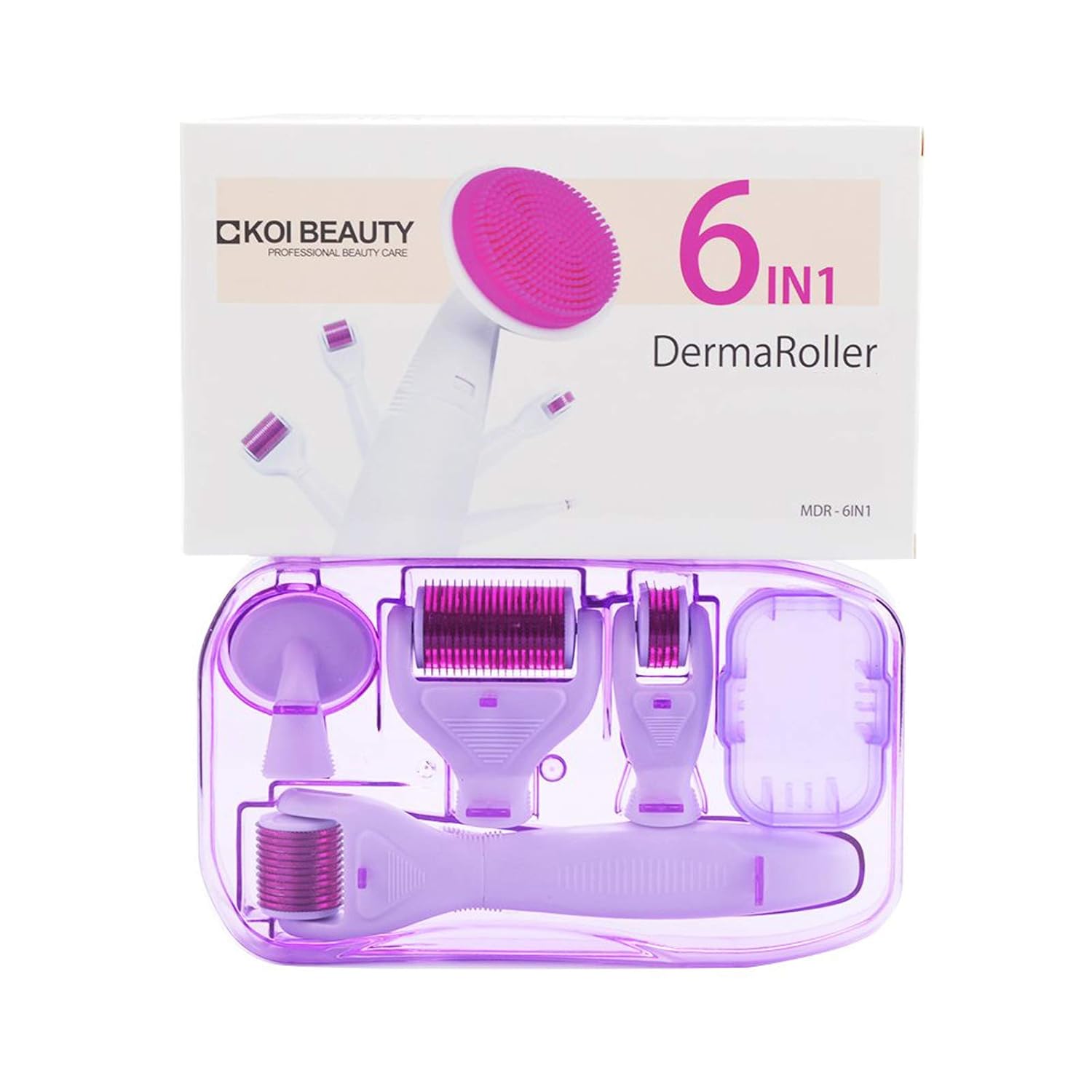Koi Beauty Professional Derma Roller Kit Microneedling Roller Set Microneedle Instrument - Wide Needles Roller Head Desgin - Include Free Storage Case: Beauty