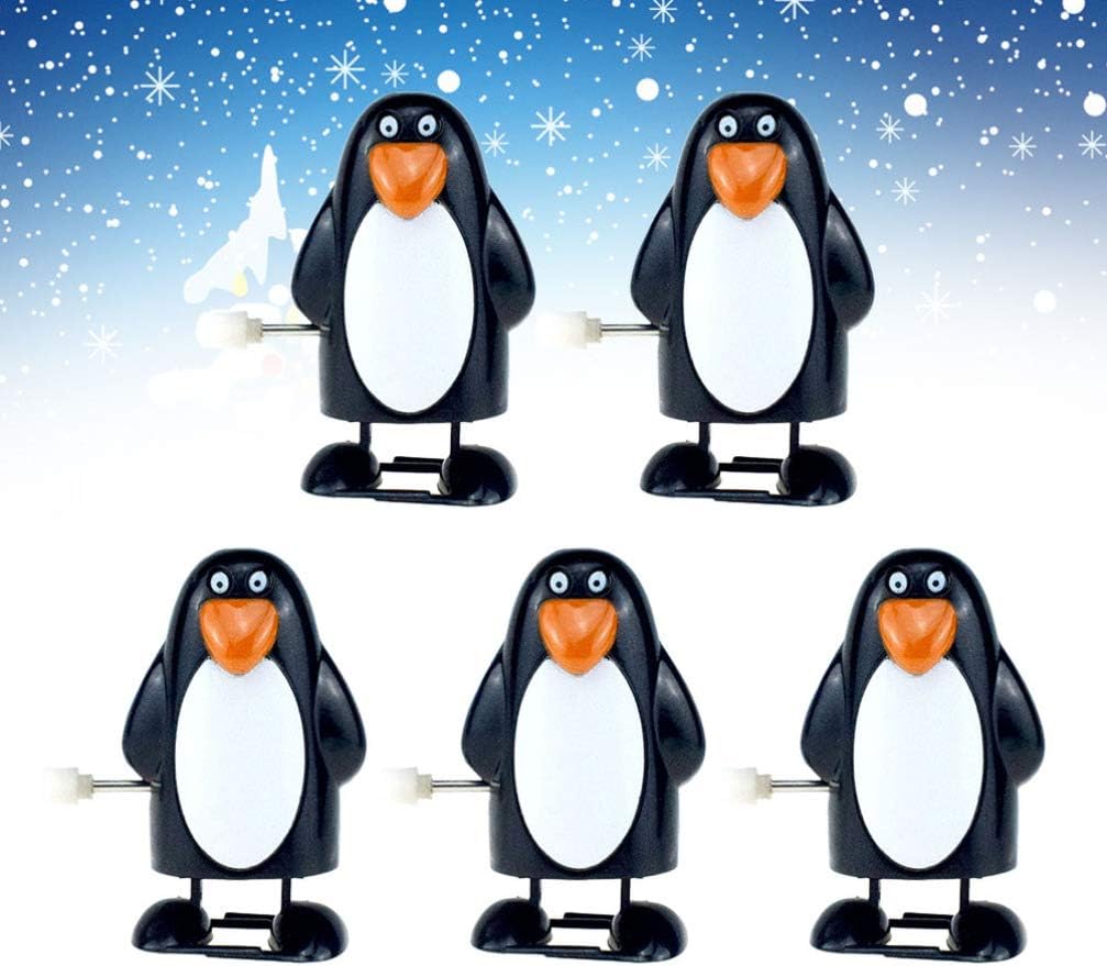 Christmas Clockwork Wind Up Toys Slim Penguin Clockwork Walking Toy Goodie Bag Fillers Xmas Party Favors for Kids 5pcs - Image 5