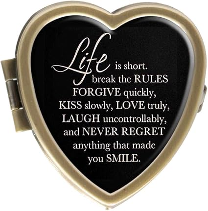 Cronriy Life Is Short Pilulier Decoratif Pour Poche Ou Sac A Main Motif Citation Motivante Amazon Fr Cuisine Maison